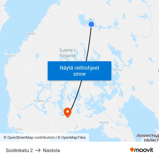 Soidinkatu 2 to Nastola map