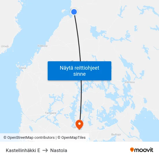 Kastellinhäkki E to Nastola map