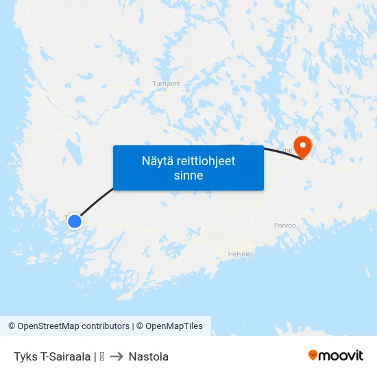 Tyks T-Sairaala | 🏥 to Nastola map