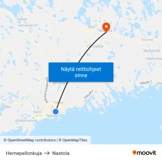 Hernepellonkuja to Nastola map