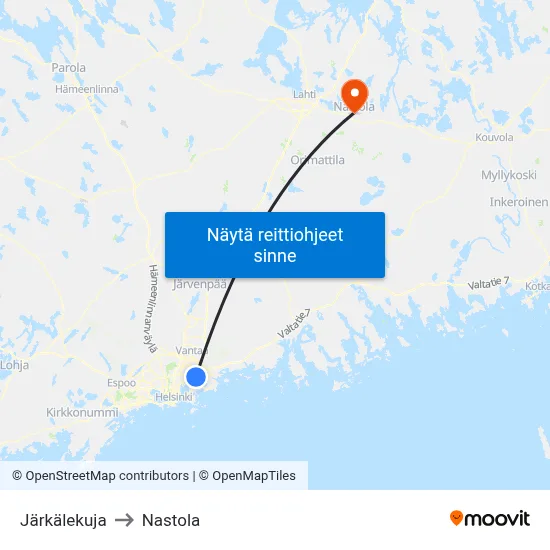 Järkälekuja to Nastola map