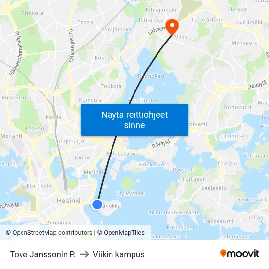 Tove Janssonin P. to Viikin kampus map