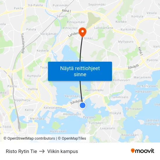 Risto Rytin Tie to Viikin kampus map