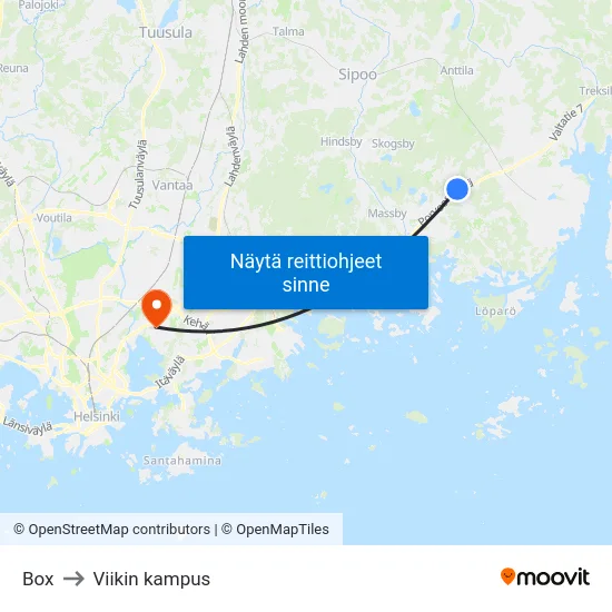 Box to Viikin kampus map