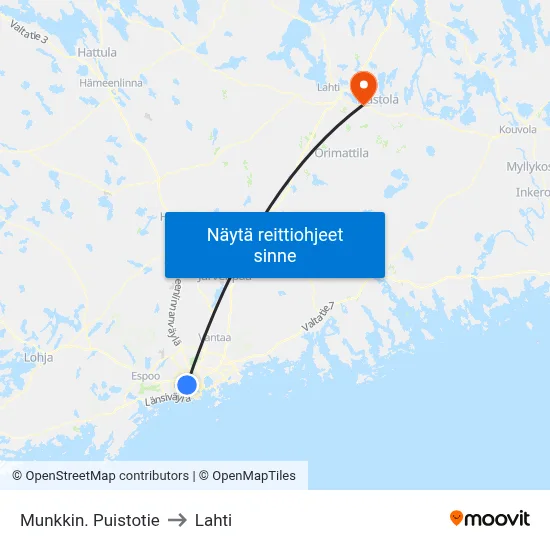 Munkkin. Puistotie to Lahti map