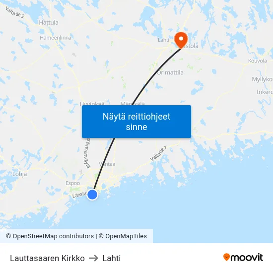 Lauttasaaren Kirkko to Lahti map