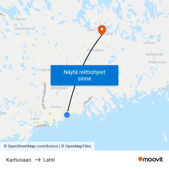 Karhusaari. to Lahti map