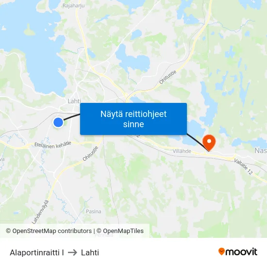 Alaportinraitti I to Lahti map