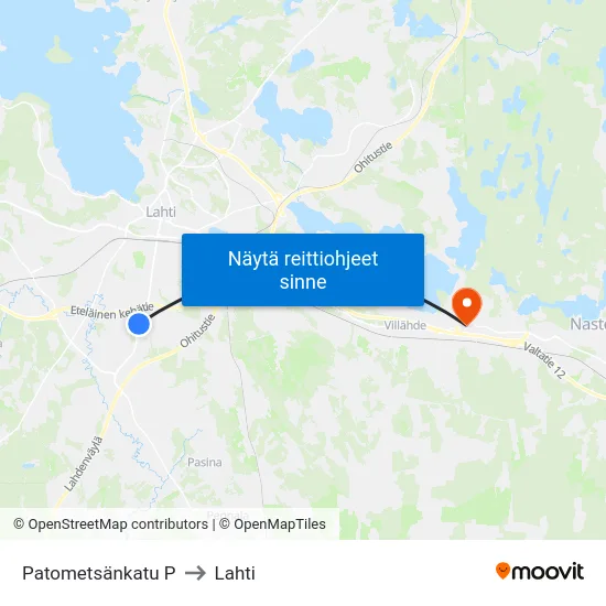 Patometsänkatu P to Lahti map