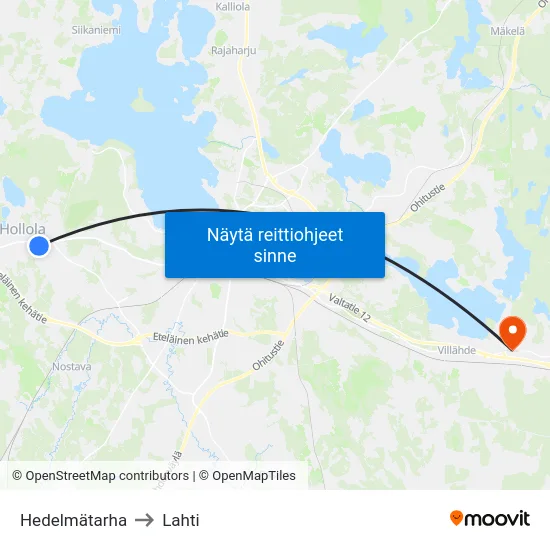 Hedelmätarha to Lahti map