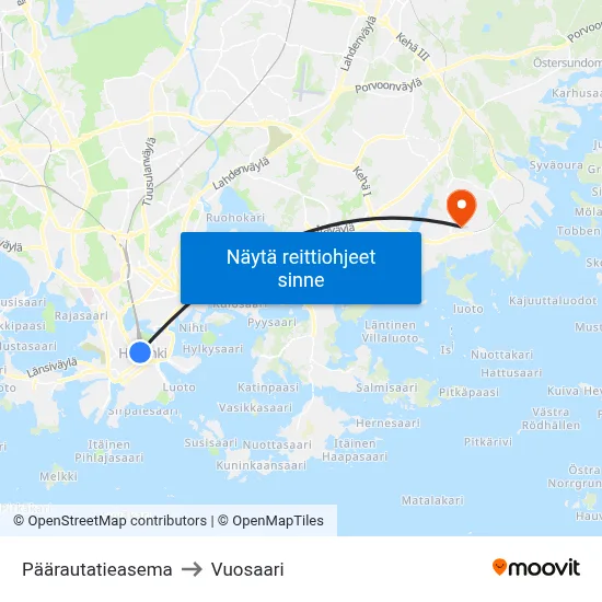Päärautatieasema to Vuosaari map