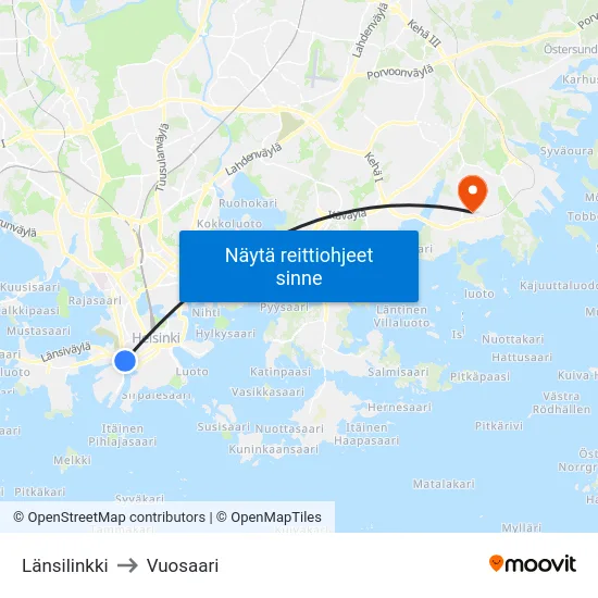 Länsilinkki to Vuosaari map