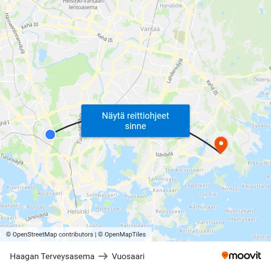Haagan Terveysasema to Vuosaari map