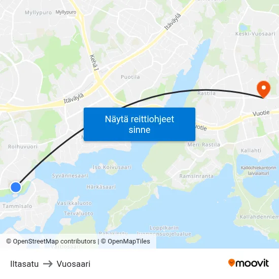 Iltasatu to Vuosaari map