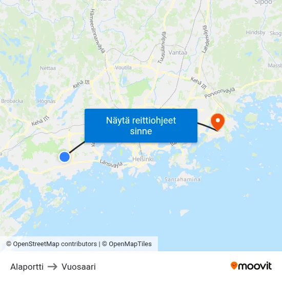 Alaportti to Vuosaari map