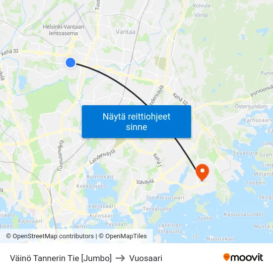 Väinö Tannerin Tie  [Jumbo] to Vuosaari map