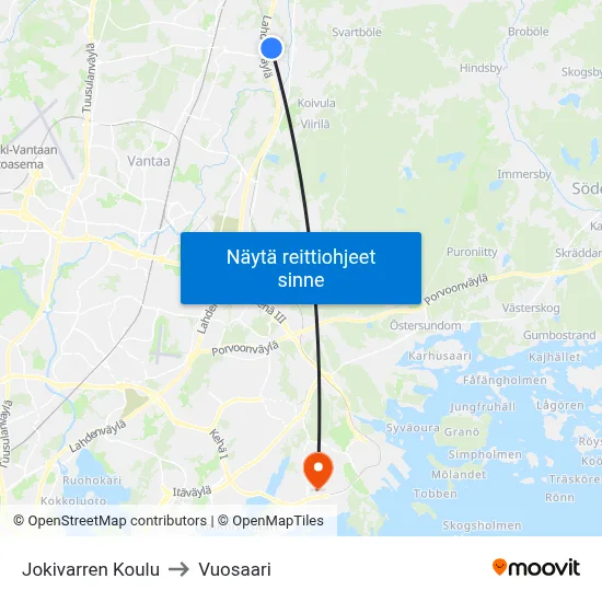 Jokivarren Koulu to Vuosaari map
