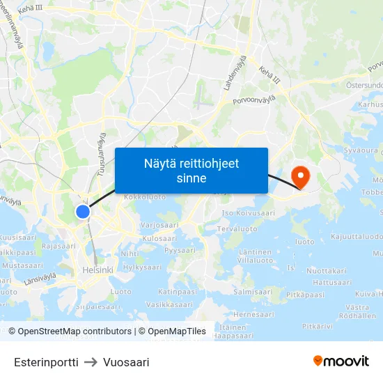 Esterinportti to Vuosaari map