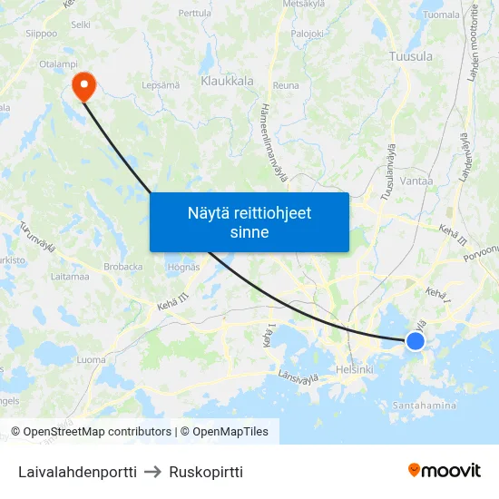Laivalahdenportti to Ruskopirtti map