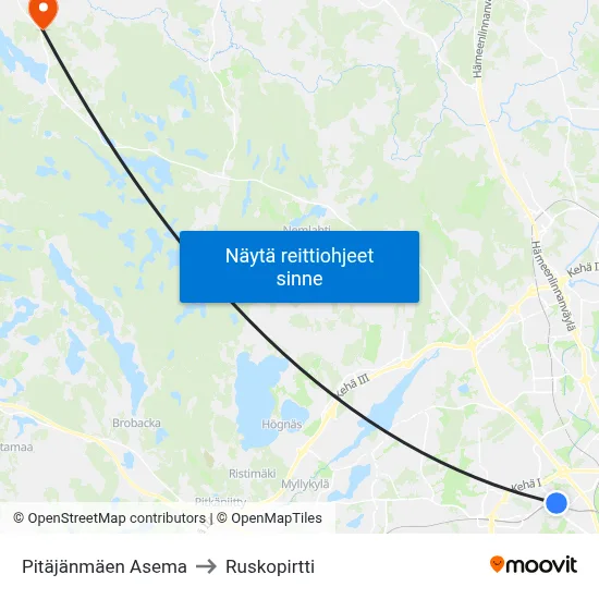 Pitäjänmäen Asema to Ruskopirtti map