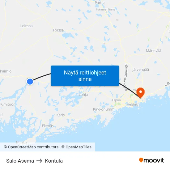 Salo Asema to Kontula map