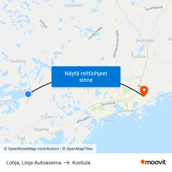 Lohja, Linja-Autoasema to Kontula map