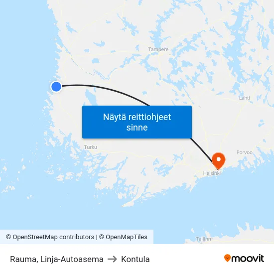 Rauma, Linja-Autoasema to Kontula map