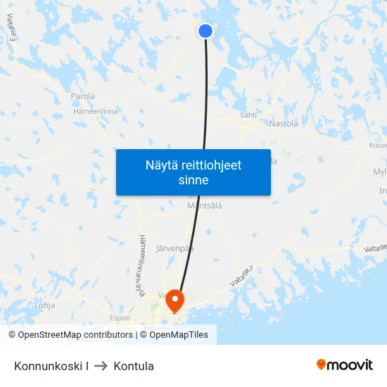 Konnunkoski I to Kontula map