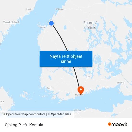 Öjskog P to Kontula map