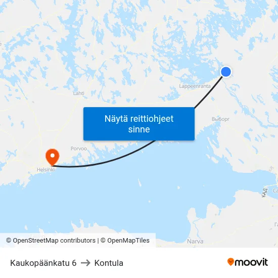 Kaukopäänkatu 6 to Kontula map