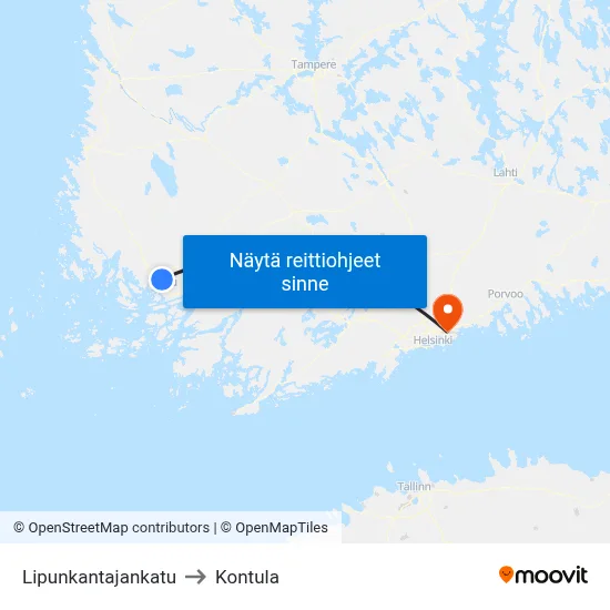 Lipunkantajankatu to Kontula map