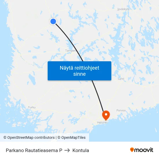 Parkano Rautatieasema P to Kontula map