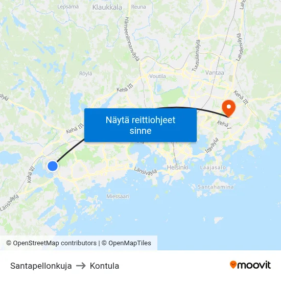 Santapellonkuja to Kontula map