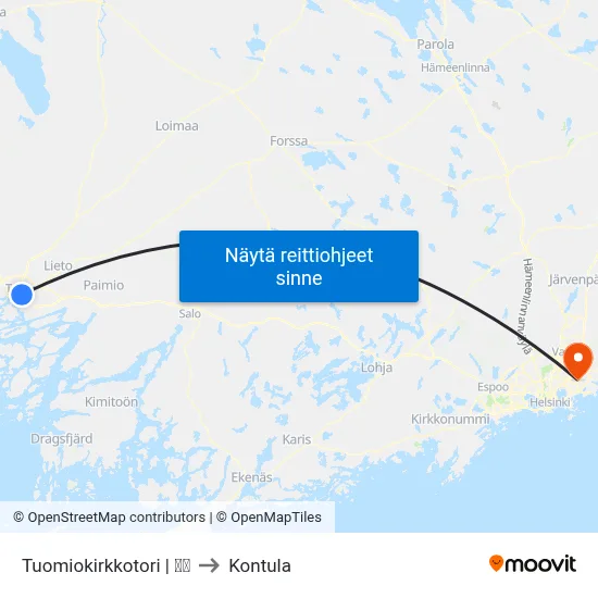 Tuomiokirkkotori | 🌳🍽 to Kontula map
