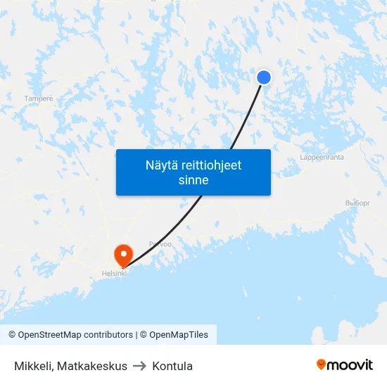 Mikkeli, Matkakeskus to Kontula map