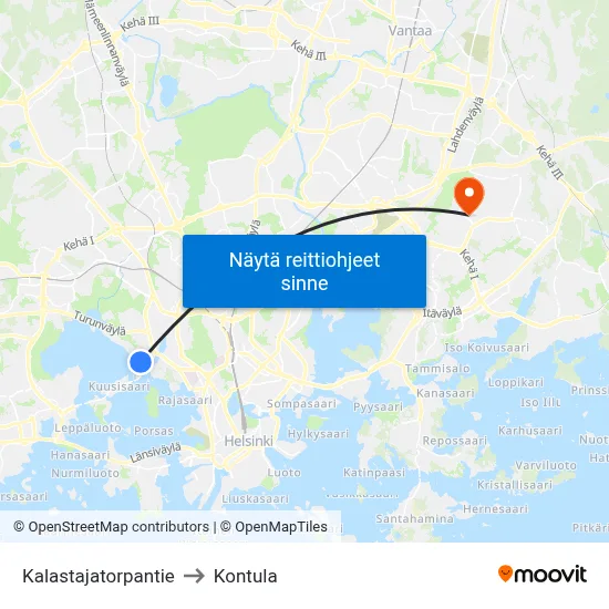 Kalastajatorpantie to Kontula map