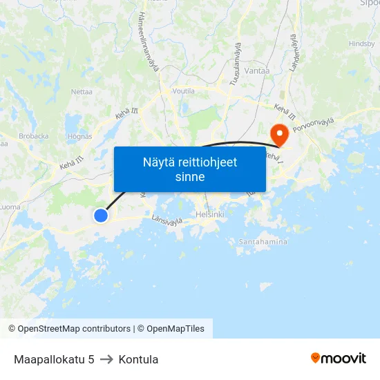 Maapallokatu 5 to Kontula map