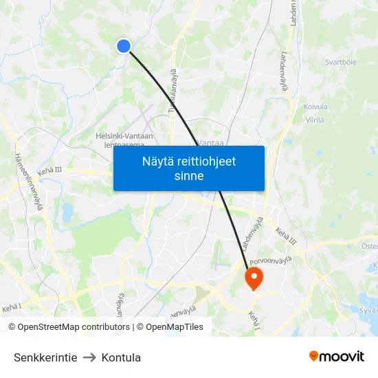Senkkerintie to Kontula map