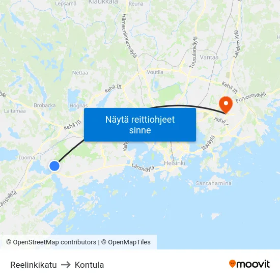 Reelinkikatu to Kontula map