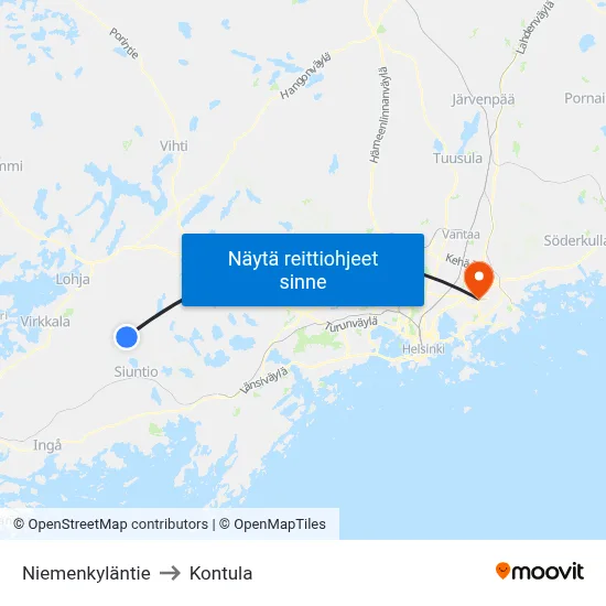 Niemenkyläntie to Kontula map