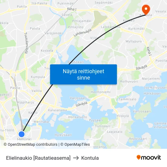 Elielinaukio [Rautatieasema] to Kontula map
