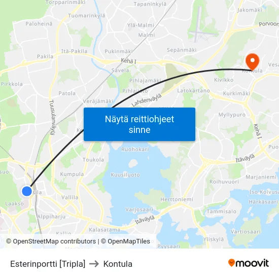 Esterinportti [Tripla] to Kontula map