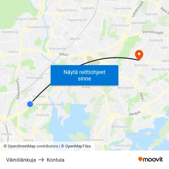 Väinölänkuja to Kontula map