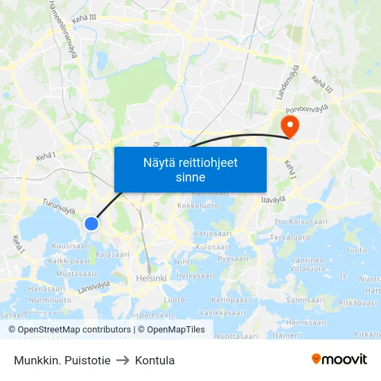 Munkkin. Puistotie to Kontula map
