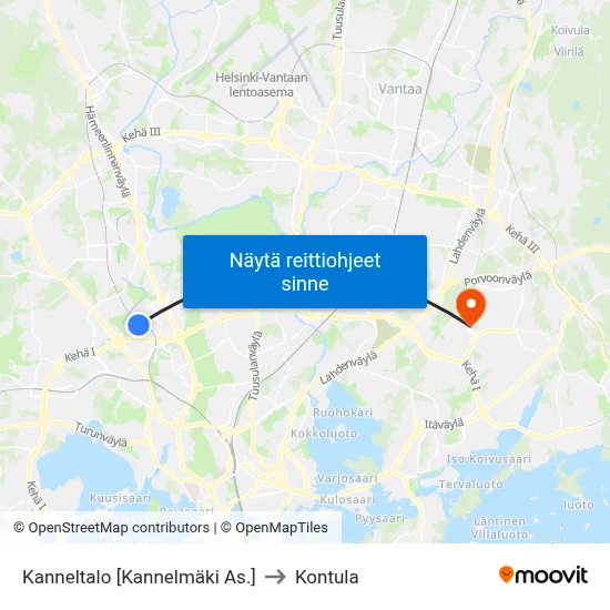 Kanneltalo [Kannelmäki As.] to Kontula map