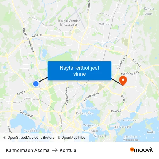 Kannelmäen Asema to Kontula map