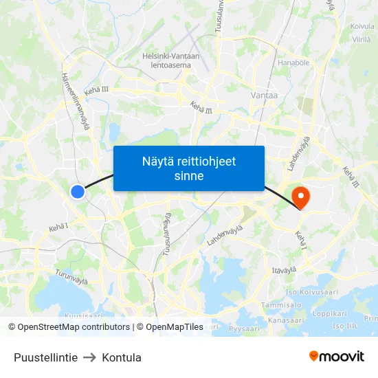 Puustellintie to Kontula map