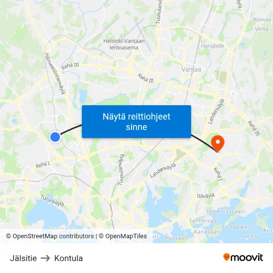 Jälsitie to Kontula map