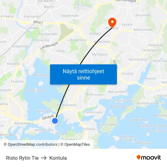 Risto Rytin Tie to Kontula map