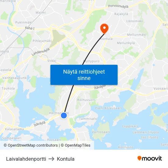 Laivalahdenportti to Kontula map